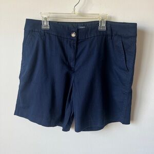 J.Crew 7” Chino Shorts Navy Blue Cotton Size 10 NWT
